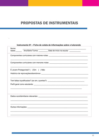 11
PROPOSTAS DE INSTRUMENTAIS
 