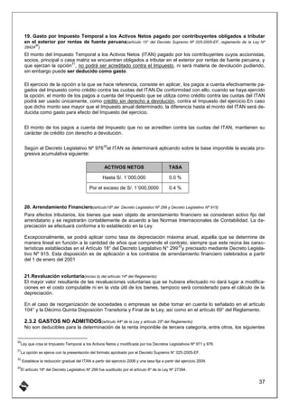 DEDUCCIONES Y ADICIONES PARA EL CALCULO DEL IMPUESTOS A LA RENTA | PDF