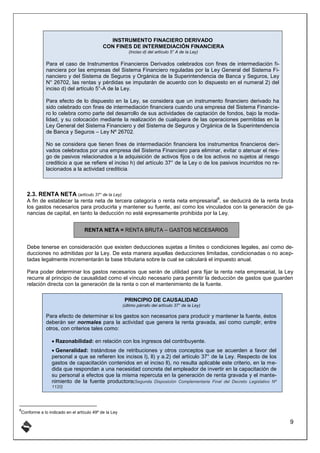 DEDUCCIONES Y ADICIONES PARA EL CALCULO DEL IMPUESTOS A LA RENTA | PDF