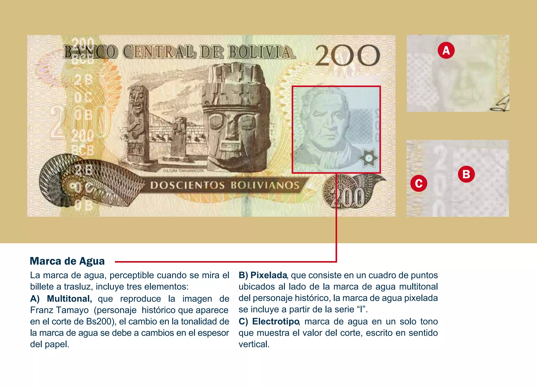 Características de los billetes de 200 bolivianos | PDF