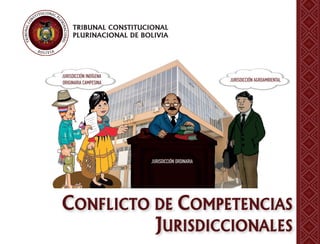TRIBUNAL CONSTITUCIONAL
PLURINACIONAL DE BOLIVIA
JURISDICCIÓN INDÍGENA
ORIGINARIA CAMPESINA
JURISDICCIÓN AGROAMBIENTAL
JURISDICCIÓN ORDINARIA
CONFLICTO DE COMPETENCIAS
JURISDICCIONALES
 