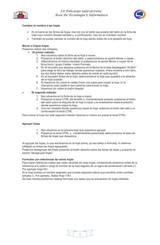 Cartilla de excel 10 grado | PDF