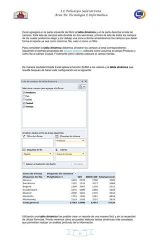 Cartilla de excel 10 grado | PDF