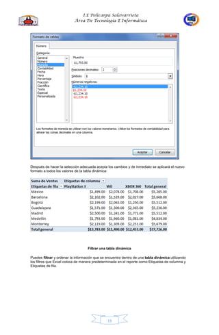Cartilla de excel 10 grado | PDF