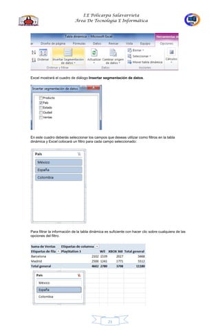 Cartilla de excel 10 grado | PDF