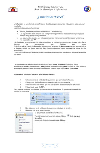 Cartilla de excel 10 grado | PDF