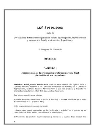 Cartilla ley 819 de 2003 | PDF