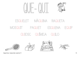 ESQUELET
MOSQUIT

MÀQUINA
PAQUET

QUIOSC

Raquel Girau i Susana Soler, mestres P.T.

QUÍMICA

RAQUETA
ESQUENA

EQUIP

QUILO

30

 