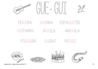 FIGUERA
GUITARRA
FOGUERA

Raquel Girau i Susana Soler, mestres P.T.

GUERRA

ESPAGUETIS

ÀGUILA

ANGUILA

GUISAT

FIGUES

34

 