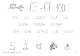 CINE

CIRC

PISCINA
CINC

Raquel Girau i Susana Soler, mestres P.T.

CENT

CIRERES
CINTURA
ESTACIÓ

CEBA

CEL

ENCISAM
CIRI

VICENT

52

 