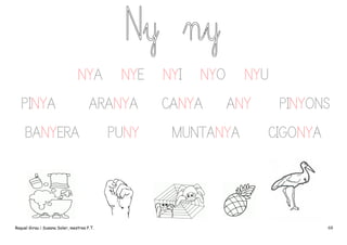 NYA
PINYA

NYE

ARANYA

BANYERA

Raquel Girau i Susana Soler, mestres P.T.

PUNY

NYI

NYO

CANYA

NYU
ANY

MUNTANYA

PINYONS
CIGONYA

68

 