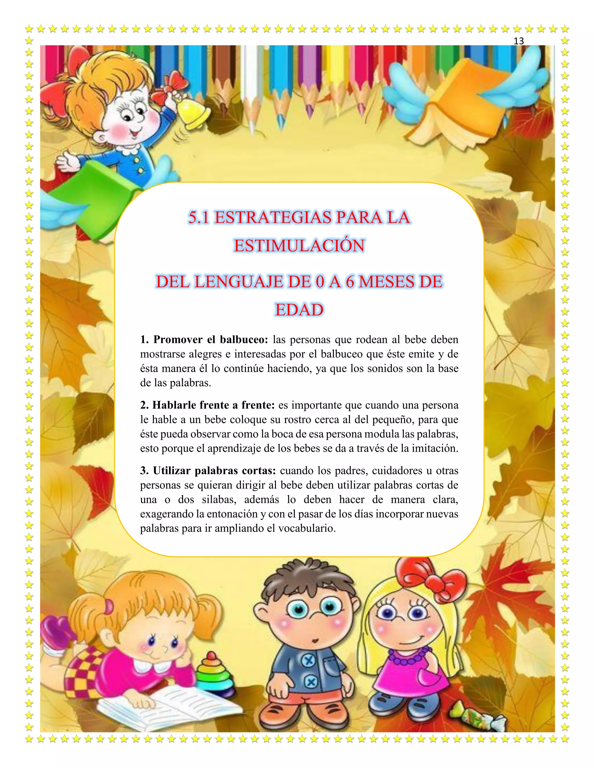 Cartilla pedagógica. estimulación del lenguaje en niños de 0 a 6 años ...