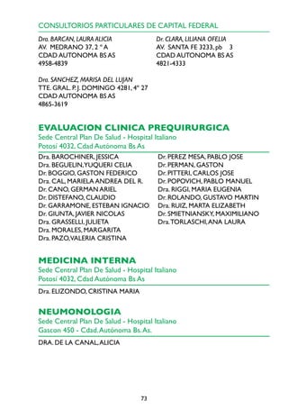 Cartilla plan de salud   hospital italiano Slide 73