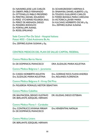 Cartilla plan de salud   hospital italiano Slide 81