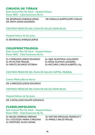 Cartilla plan de salud   hospital italiano Slide 86