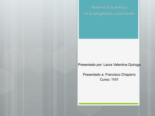 Presentado por: Laura Valentina Quiroga 
Presentado a: Francisco Chaparro 
Curso: 1101 
 