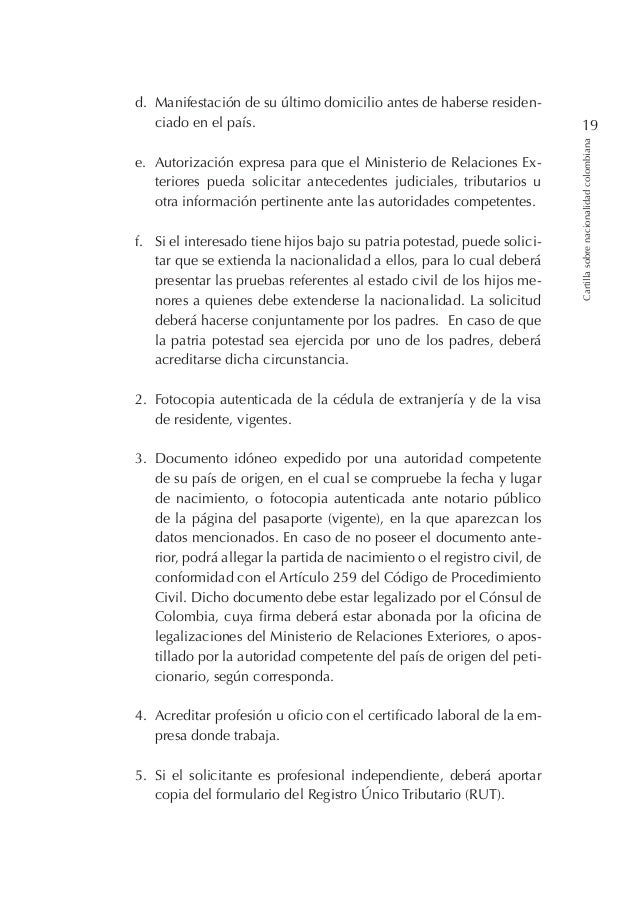 Certificado De Residencia Colombiano Para Carta De