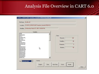 Analysis File Overview in CART 6.0
© Copyright Salford Systems 2013
 