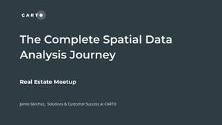 1. Data Ingestion & Management
● Spatial database with multiple ways to connect
and manipulate your data
● Dynamic data in...