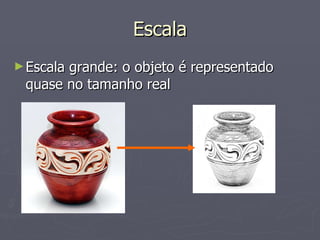 Escala Escala grande: o objeto é representado quase no tamanho real 