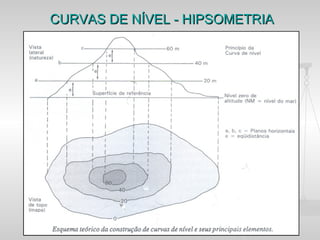 CURVAS DE NÍVEL - HIPSOMETRIA
 