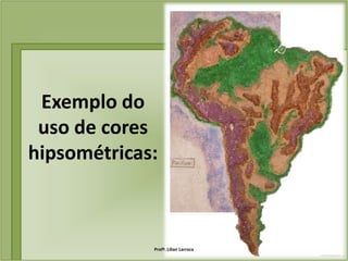 Exemplo do
 uso de cores
hipsométricas:



             Profª. Lilian Larroca
 