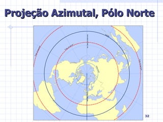 Projeção Azimutal, Pólo Norte 