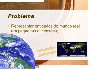 Problema
• Representar entidades do mundo real
em pequenas dimensões;
 