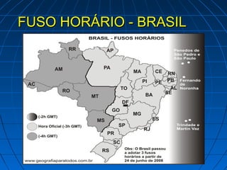 FUSO HORÁRIO - BRASIL
 