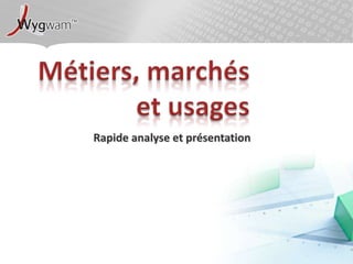 Métiers, marchés et usagesRapide analyse et présentation