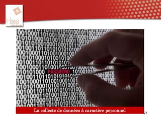 27
La collecte de données à caractère personnel
 
