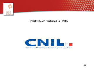L’autorité de contrôle : la CNIL
29
 