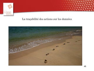 La traçabilité des actions sur les données
48
 