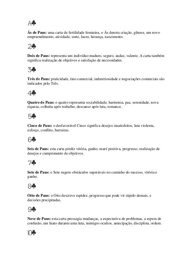Cartomancia significado das cartas Cartomancia significado das cartas
