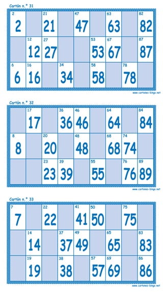 Cartones bingo-90-bolas