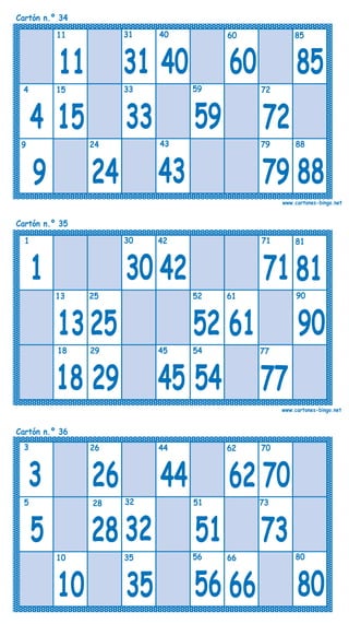 Cartones bingo-90-bolas