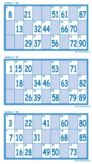 Cartones bingo-90-bolas