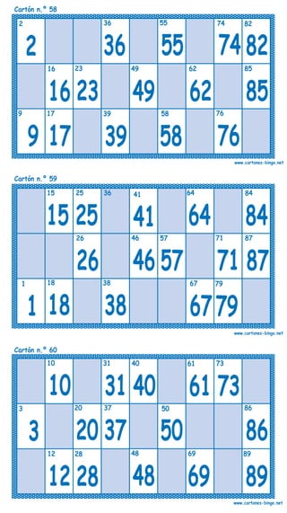 Cartones bingo-90-bolas