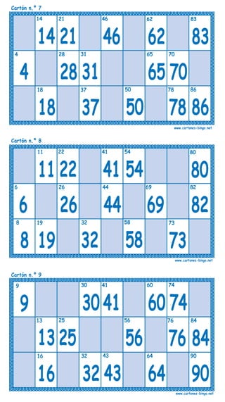 Cartones bingo-90-bolas