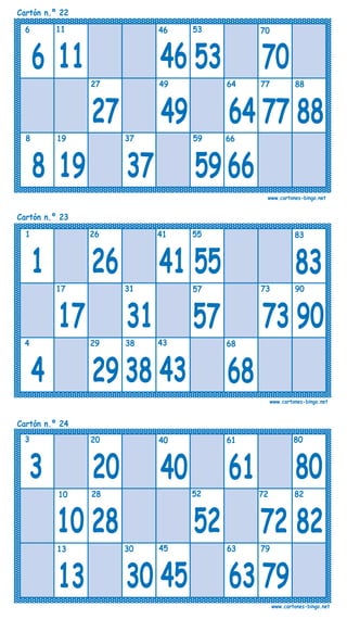 Cartones bingo-90-bolas