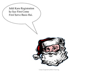 JaldiKaro Registration keliye First Come First Serve Basis Hai.Cetpa Engineers/MCA Training