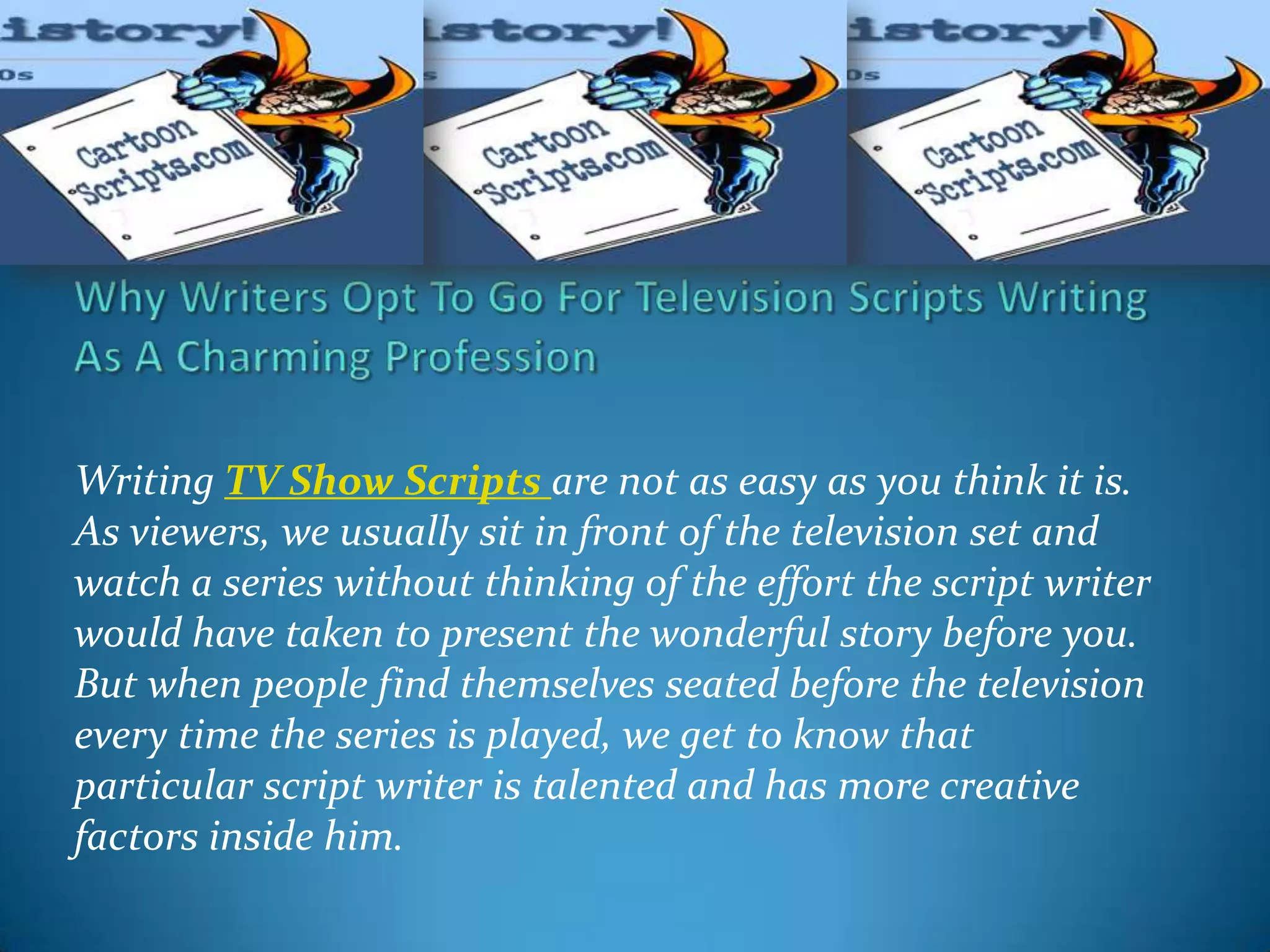 Writing TV Show Scripts | PPT