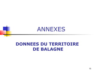 ANNEXES

DONNEES DU TERRITOIRE
     DE BALAGNE



                        15
 