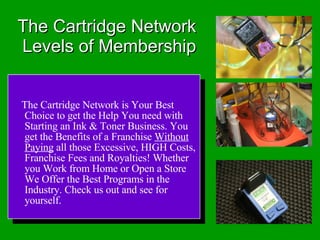 The Cartridge Network  Levels of Membership ,[object Object]