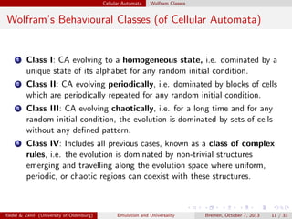 Block Emulation and Computation in One-dimensional Cellular Automata ...