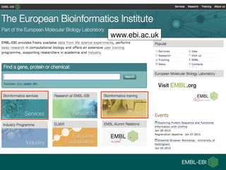 EMBL-EBI at Plant and Animal Genome conference | PDF