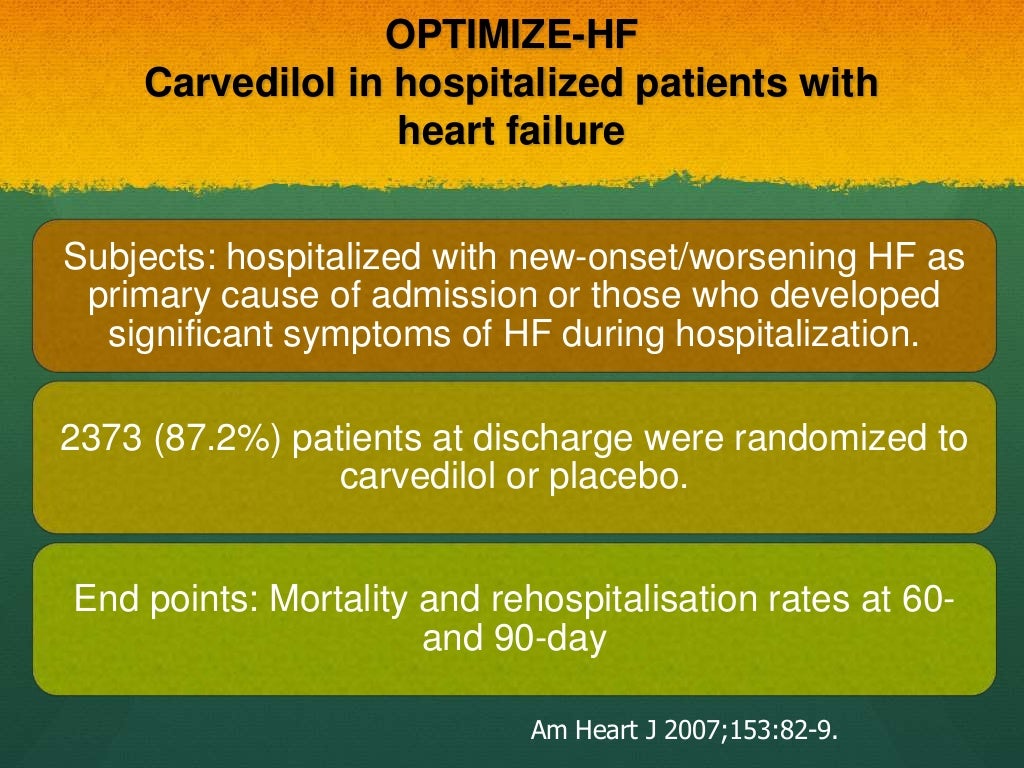 Carvedilol in the management of mi and heart failure