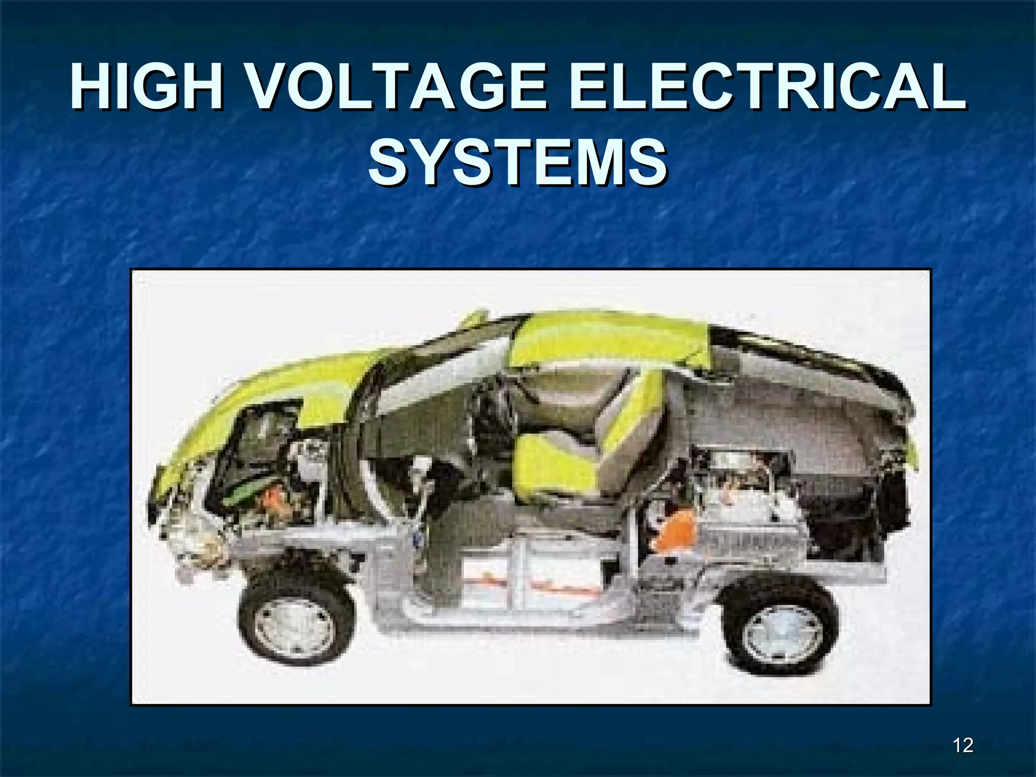 12
12
HIGH VOLTAGE ELECTRICAL
HIGH VOLTAGE ELECTRICAL
SYSTEMS
SYSTEMS
 