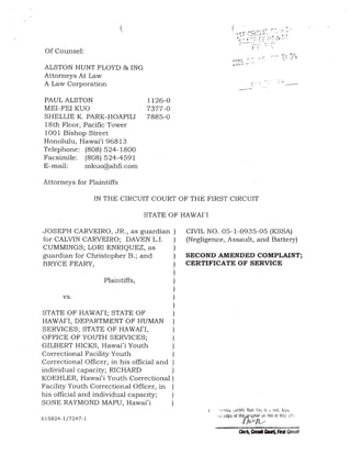 Hawaii Youth Correctional Facility lawsuit