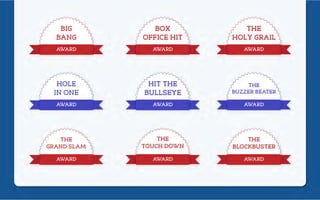 SALES AWARDS
Build in the best of the best sales troupe at your workplace.
Show them how much their work means to you with...